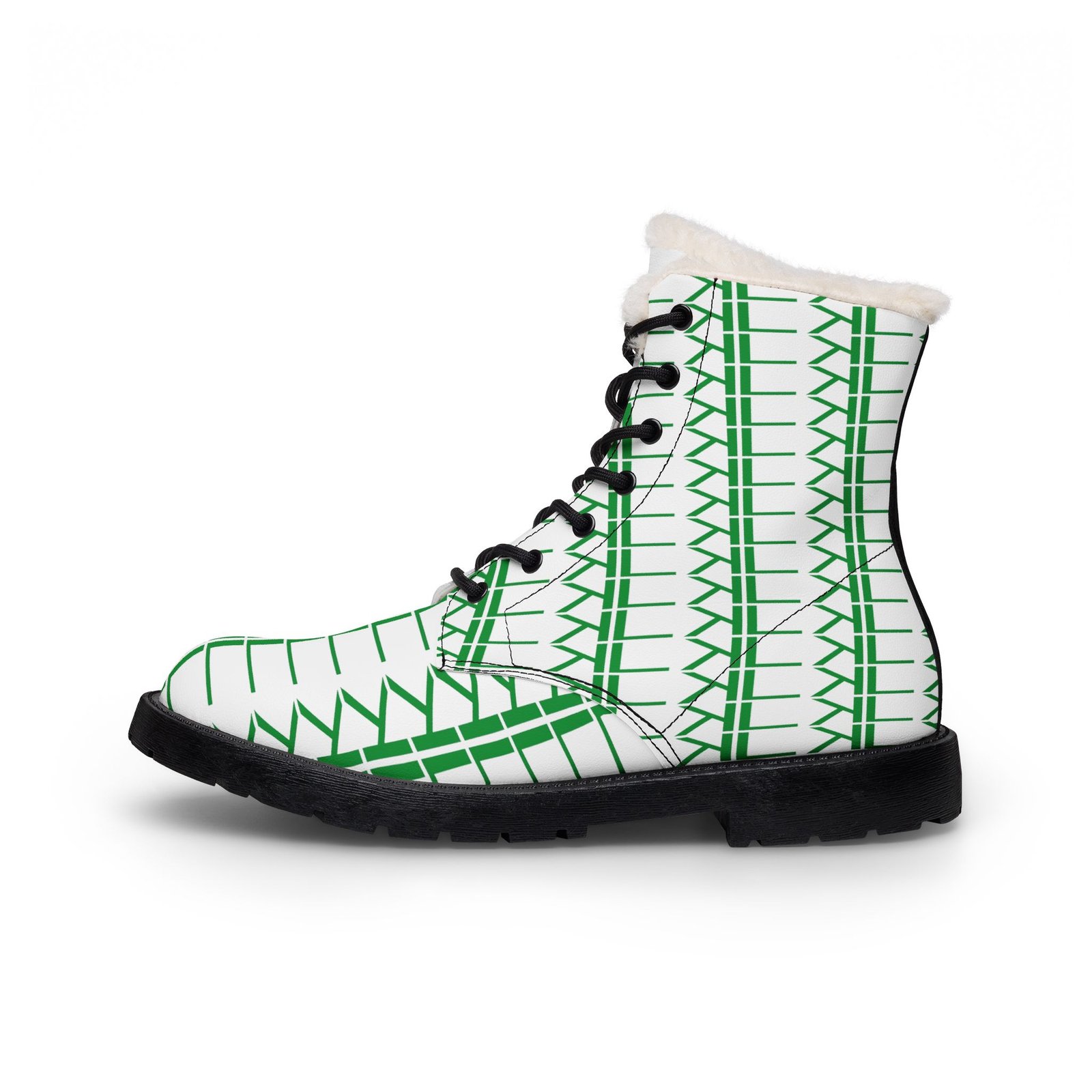 K-Live KL Cozy Stitch Pattern Fur-Lined Leather Boots