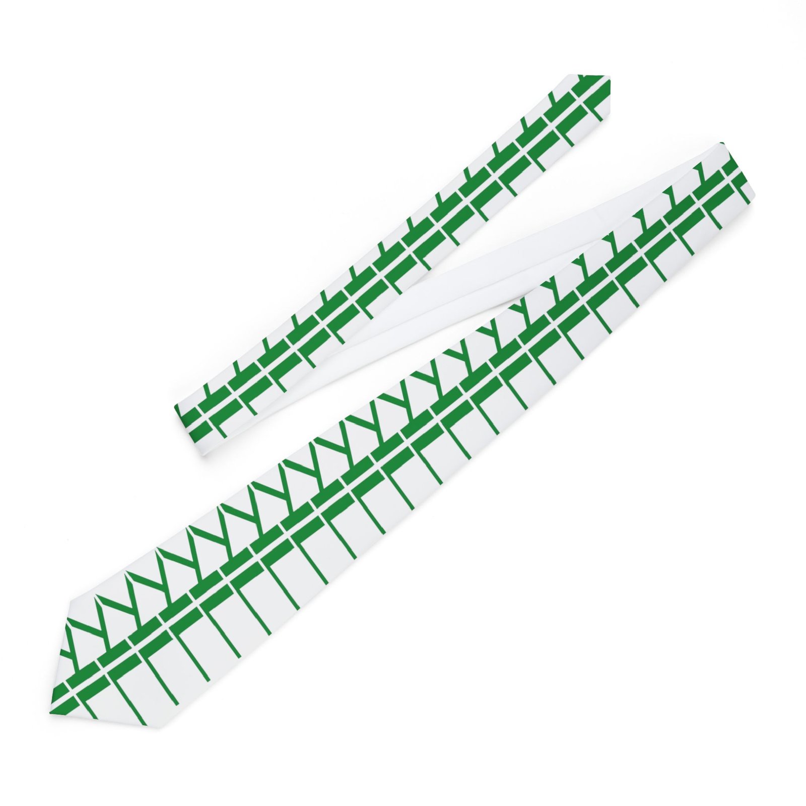 KL Green Lattice Pattern Necktie - Slim Geometric Tie for Spring & St. Patrick’s Day