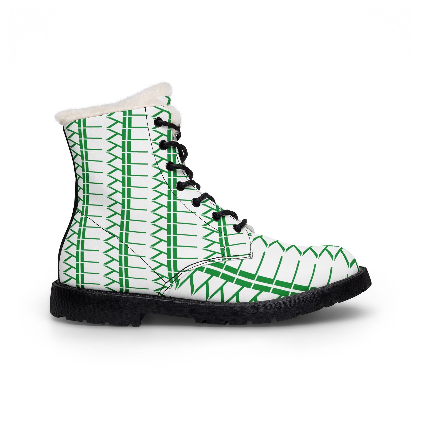 K-Live KL Cozy Stitch Pattern Fur-Lined Leather Boots