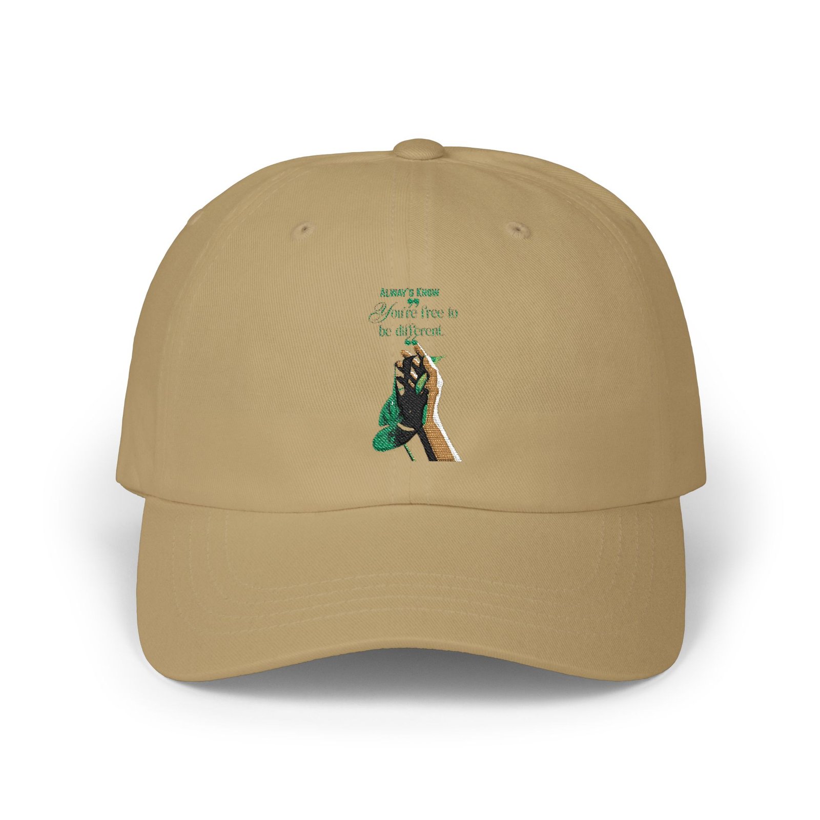 Always Know You Are Free To Be Different Cap | Money Hand Plant Graphic Unisex Cap