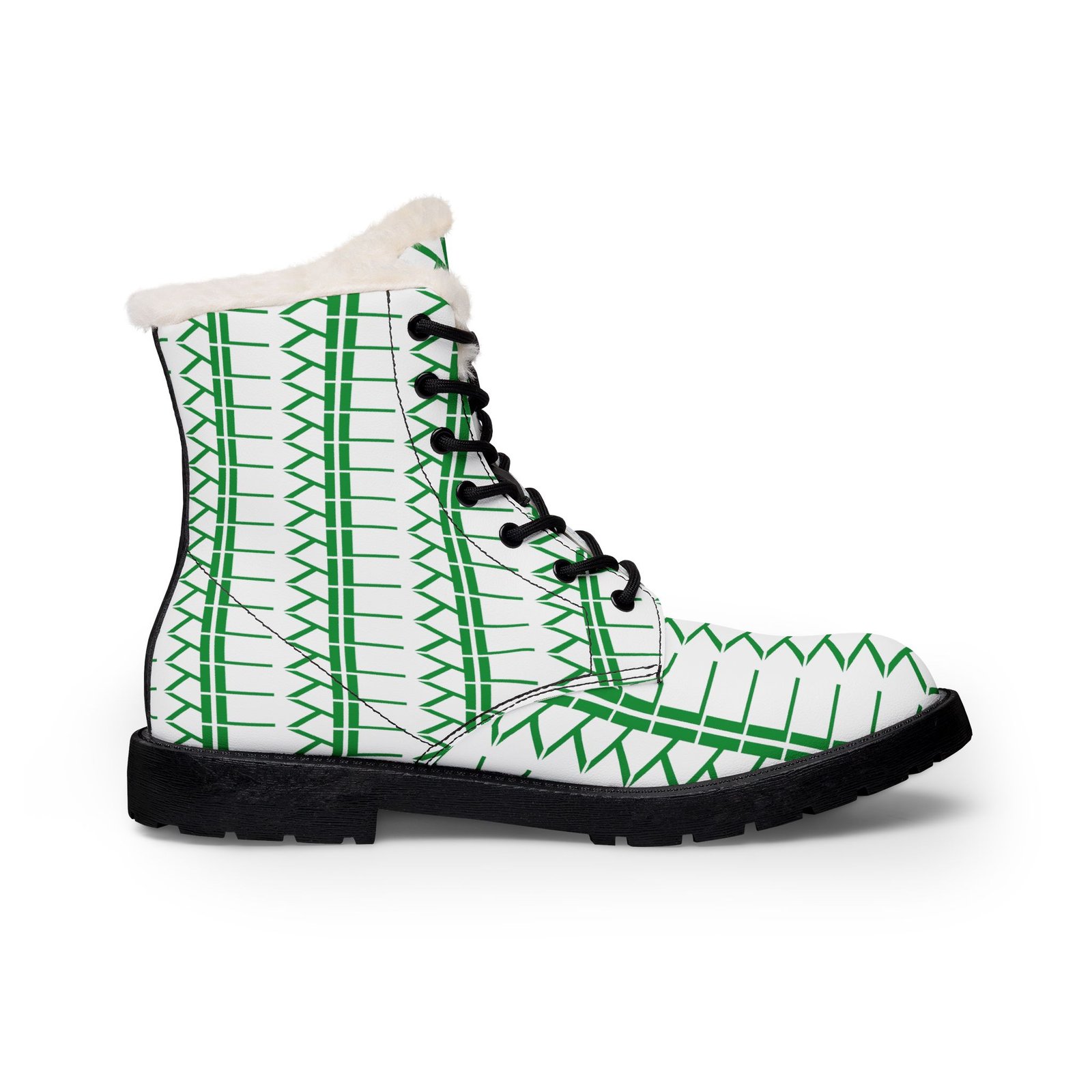 K-Live KL Cozy Stitch Pattern Fur-Lined Leather Boots